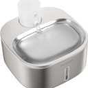 Pawspik Stainless Steel Cat Water Fountain,108 oz/3.2 L Cat Water Dispenser, Battery Operated Dog Fountain,Water Bowl, Automatic Pet Fountain with Motion Sensor, 5000 mAh Battery