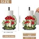 Hexagram Mushroom Decor Gifts Mushroom Kitchen Decor Rustic Home Bathroom Decor Farmhouse Paper Towel Holder Countertop Standing Cute Decorations Gifts for Christmas Housewarming