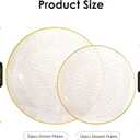Lullaby 100PCS Clear Plastic Plates with Gold Rim, Includes 50pcs Dinner Plate 10 and 50pcs Dessert Plate 7, Disposable Heavyduty Plates for Birthdays, Parties and Wedding