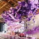 PartyWoo Lavender Balloons 100pcs Different Sizes Pack of 18 12 10 5 Inch Light Pastel Purple Lilac Balloon Arch Kit for Baby Shower Bachelorette Fairy Birthday Princess Party Decorations Purple-Q10