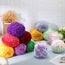 Buryeah 40 Skeins Soft Chenille Yarn for Crocheting 2187 Yards Multicolored Blanket Velvet Bulky Thick Fluffy Plush Fluffy Yarn for Hand Knitting DIY Rugs Scarf Gloves Stuffed Animals Bags