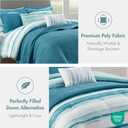 Madison Park Marina Comforter Quilt Combo Set - Modern Luxury Design, All Season Down Alternative Bedding, Matching Shams, Decorative Pillows, Full/Queen(90"x90"), Aqua 8 Piece