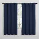 NICETOWN Blackout Draperies Curtains, All Season Thermal Insulated Solid Grommet Top Blackout Curtains/Drapes for Kid's Room (Navy, Pair of 1, 55 x 68 inches)