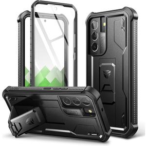 Dexnor for Samsung Galaxy S22 Plus Case, [Built in Screen Protector and Kickstand] Heavy Duty Military Grade Protection Shockproof Protective Cover for Samsung Galaxy S22 Plus 5G,Black