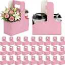 50 Pack 2 Cup Drink Carrier with Handle 2 or 4 Cup Kraft Paperboard Drink Cup Carrier Portable for Delivery Coffee Beverage Cup Holder Valentine Decor