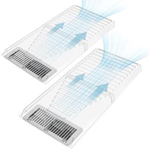 Air Vent Extender for Under Furniture, Floor Vent Deflector for Metal Floor Register 10" and 12" Wide, Vent Redirector with 1.5 mm Thicker Premium Material, Extends from 17"-33" 2 Pack