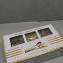 N9R 300PCS Gold Plastic Silverware, Heavy Duty Gold Plastic Cutlery Set Disposable Flatware Dinnerware, 100 Forks, 100 Spoons, 100 Knives, Perfect for Party, Wedding and Daily Use