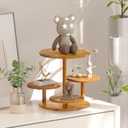 HURZMORO 4 Tier Round Cupcake Tower Stand for 50 Cupcakes,Wood Cake Stand with Tiered Tray Decor,Farmhouse Tiered Tray Decor,Cupcake Display for Birthday Graduation Baby Shower Tea Party