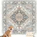 nunubaby Washable Pee Pads for Dogs, Stylish, Non-Slip and Leak-Proof Pee Pads. Reusable Potty Pads for Dogs for Crates and Floors.(Beige/Multi, 48" x48" ) (48x48 Inch (Pack of 2))