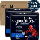 Goodnites Boys' Nighttime Bedwetting Underwear, Size Extra Small (28-43 lbs), 44 Ct (2 Packs of 22)