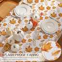 Romanstile Fall Rectangle Tablecloth 60 x 102 Inch,Thanksgiving Autumn Harvest Orange Maple Leaf Table Cloths, Stain Resistant Farmhouse Table Cover for Thanksgiving Holiday Dinner Party