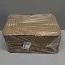 Set of 4 Wicker Storage Baskets with Lid, Handwoven Decorative Storage Boxes Multifunctional 4 Sizes Rattan Baskets Organizer for Home Office Shelves Clothes Toys Books (Brown)