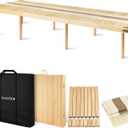 Low Picnic Table with 2 Adjustable Heights Boho Wooden Picnic Table with Table Runner, 95" x 34" Size for 10, Portable & Foldable for Beach, Camping & Forest (Large Size for 10)