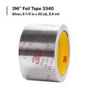 3M Aluminum Foil Tape 3340, 2.5" x 50 yd, 4.0 mil, Silver, HVAC, Sealing and Patching Hot and Cold Air Ducts, Fiberglass Duct Board, Insulation, Metal Repair