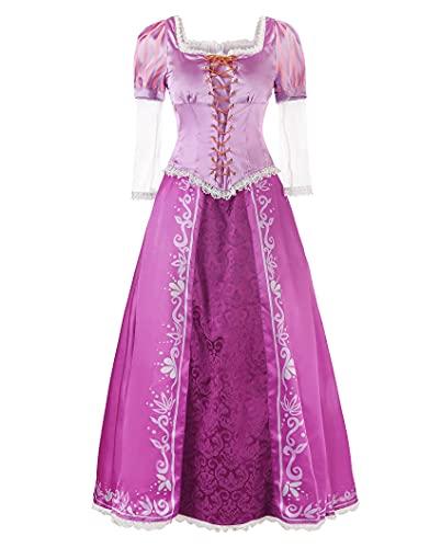 JerrisApparel Women’s Princess Costume Dress Halloween Cosplay Dress Up (L, Purple)