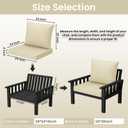 THMINS Beige Outdoor Patio Cushion Set of 4, 24x24 Inch Deep Seat and Back Cushions, Waterproof & Fade-Resistant, Removable Covers.