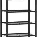 usikey 10 Tiers Narrow Shoe Rack 20-30 Pairs, Sturdy Metal Tall Shoe Rack Shelf with 4 Hooks, Slim Shoe Storage with Metal Shelf, Space Saving Vertical Shoe Organizer for Entryway, Closets, Black (10 Tier ( 17.9 x 11 x 69.2 inches))