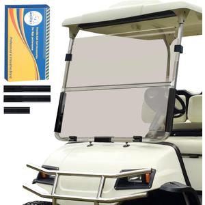 3/16"(5MM) Thick Foldable Golf Cart Windshield Direct Replacement for Yamaha G22 (2003-2006) Gas and Electric Models Tinted, Acrylic,Impact Resistant, UV-Protected