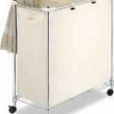 Whitmor 3 Section Rolling Supreme Laundry Sorter with Removable Canvas Bags