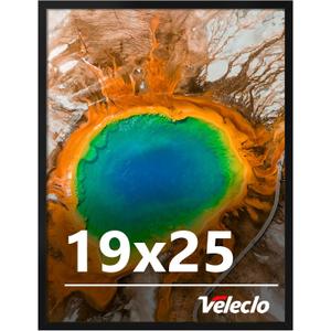 19x25 Picture Frame for Wall Display, 19x25 Black Picture Frame with Shatter Resistant Plexiglass, Stable and Sturdy 19 x 25 Poster Frame for Wall Display, Handpicked Gift Collection, 1 Pack