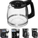 12-Cup Replacement Coffee Carafe Compatible with Hamilton Beach Coffee maker Pot 49902, 49915, 49905C, CM4309, 49317, 49467, 49611, 49904, 49934, 46230, 46290, 46293, 46294, 46299