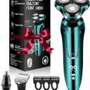 Electric Razor for Men, Men's Rotary Shavers, Waterproof, LED Display Cordless with Electric Shaver for Men's Faces with a Cordless and Floating Head, Portable Travel Razor