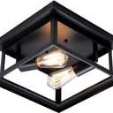 Hamilyeah Black Flush Mount Ceiling Light Fixture Bedroom, Farmhouse Kitchen Lights Ceiling, Outdoor Close to Ceiling Light Fixtures for Porch Patio Hallway