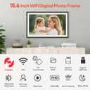 BIGASUO Digital Picture Frame Frameo 15.6" WiFi Electronic Photo Frames Large with 64GB Memory 1920x1080 IPS FHD Touch Screen Share Moments Instantly Anywhere Photo Gifts for Parents and Grandparents