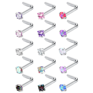 MILACOLATO Hypoallergenic Nose Rings 15Pcs 18G 20G Surgical Stainless Steel Nose Rings Studs