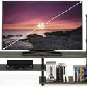 Furinno TURN-N-TUBE TV Stand, Wide Open Frame Entertainment Center with Open Shelves Storage, TV Console with Tall Side Shelves for TV up to 48 Inch, for Living Room, Bedroom, French Oak