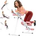 Multi Functional Adjustable Ab Trainer, Ab Machine for Stomach Workout, 5-in-1 Exercise Equipment: Rowing Machine, Leg Press Machine, Ab Glider Machine,Roman Chair,Resistance Bands with Handles