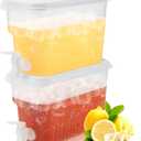 Hoolerry 2 Pcs 2 Gallon Beverage Drink Dispenser for Fridge, Plastic Liquid Drink Juice Container with Spigot Cold Lemonade Pitcher Iced Water Jug for Outdoor Indoor Parties