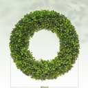 20 Inch Boxwood Wreath, Handmade Green Wreath for Front Door, UV Resistant Outdoor Wreath for All Seasons, Foldable & Durable Farmhouse Wreath for Wall Window Home Indoor Outdoor Decor