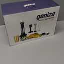 Ganiza Immersion Blender Handheld, 6 in 1 Hand Blender Stainless Steel Blade, 15 Speed Stick Blenders Electric, 800ml Mixing Beaker, 600ml Chopper, Whisk, Frother, Potato Masher (Black)