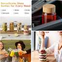 Freshmage 16 oz Borosilicate Glass Water Bottles (4 Pack) - High-Heat Resistant & Durable Wide Mouth Reusable Bottles with Bamboo Lids, Leak Proof for Juicing, Smoothies, Beverage Storage, BPA-Free