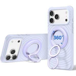SYNCWIRE for MagSafe Ring Phone Holder, 360 Rotation Magnetic Cell Phone Grip Dual-Sided Magnets Phone Ring Kickstand Compatible with iPhone 17 16 15 14 13 12 Pro Max MagSafe, Android, Samsung etc.