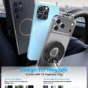 Magnetic Phone Holders for Your Car [89+LBS Suction & 3200gf Magnetic] 360 Adjustable Magsafe Car Phone Mount, Vacuum Suction Cup Car Mount for iPhone 17 Pro Max 16 15 14 13 12 Air Plus (Black-blue)