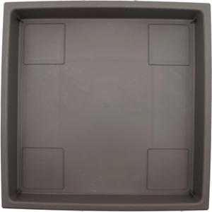 The HC Companies Accent Square Plant Saucer - Durable Plastic Trays for Plants - Square Tray for Water Drainage - UV Resistant Planter Saucer for Indoor & Outdoor Use (14, Cappuccino, Pack of 1)