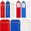 36PCS Award Ribbons, Medal Ribbons for 1st, 2nd, 3rd Place, Event Card & Rope Included, Perfect for Competitions, Sports Events, School Challenges, Vibrant Blue, Red, and White