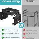 FANGSUN Walker Tray for Folding Walker Foldable Tray for Walkers with Side Pockets & Cup Holder, Spill-Proof, Easy Install with Straps, Fits Rolling Walkers with Side Bars, for Meals & Drinks