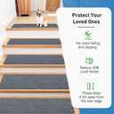 Non Slip Stair Treads for Wooden Steps,15 Pack 8" X 30" Stairs Carpet Treads Indoor with Reusable Peel and Stick Adhesive for Kids Elders and Pets