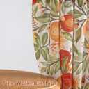 DriftAway Orange Harvest Linen Valances for Windows Light Filtering Floral Kitchen Valance Autumn Fall Printed Vintage Privacy Topper 3 inch Rod Pocket 52 Inch by 18 Inch Orange Coral Gold