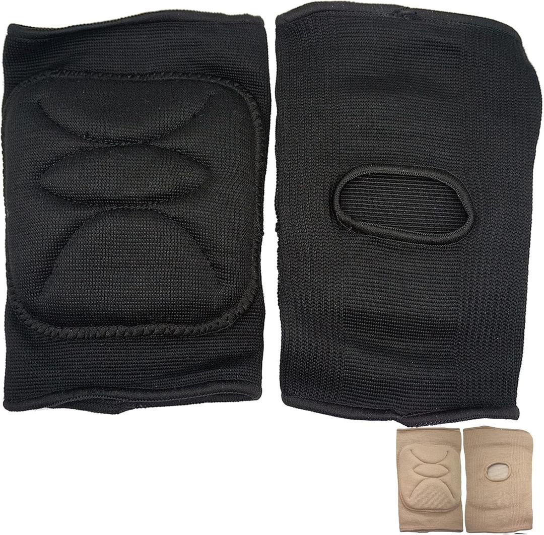 DANCEYOU Dance Knee Pads Thick Soft Sponge Volleyball Knee Brace for Big Kid Teen Adults Workout Knee Protector Football Pole Dance Yoga Tennis Running (Medium, Black)