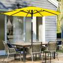 AreShark 9 FT Patio Umbrella for Outdoor, Outdoor Table Umbrella with Push Button Tilt and Crank, Outdoor Patio Umbrellas with 8 Sturdy Ribs for Market, Garden, Pool (Yellow)