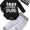 MVUOCR Toddler Baby Boy's Outfits Fall Clothes Set Print Long Sleeve Pants Sets and Hat Soft Baby Coming Home Hospital Romper 0-3M