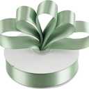 2 x MEEDEE Sage Green Ribbon 1 Inch Sage Green Satin Ribbon Lux Double Faced Satin Ribbons by 50 Yards Polyester Green Wrapping Ribbons for Crafts, Weddings, Flower Bouquet, Holiday Decorating