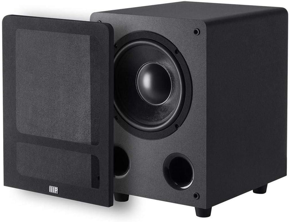 Monoprice Premium Select Subwoofer - 8-Inch Woofer, 200 Watt, 4 Ohm Nominal Impedance, Auto On/Off, Black