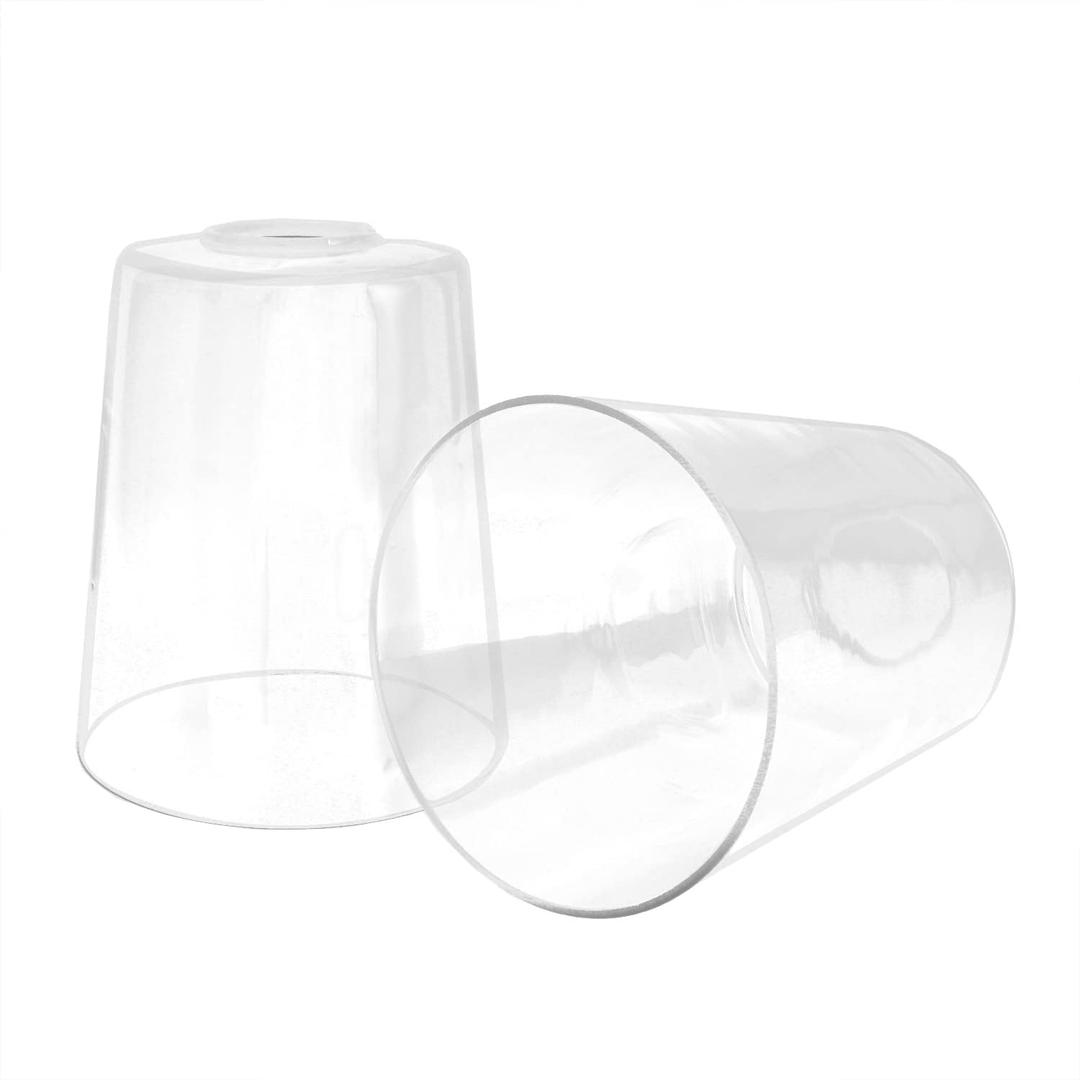 2 Pack Clear Glass Shade, Modern Light Fixture Replacement Globe or Cover with 1-5/8-Inch Fitter for Chandelier Wall Sconce Pendant Light, G0026