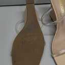 DREAM PAIRS Women's Slides Wedge Sandals Two Strap Square Open Toe Dress Shoes (9, Nude/Clear)