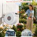 5/8 in 115ft Retractable Garden Hose Reel with Auto Rewind Any Length Lock Heavy Duty Hose Reel,9-Pattern Nozzle,180°Swivel,UV Resistant Wall Mount Water Hose Reel for Outdoor Garden Car Pet Patio
